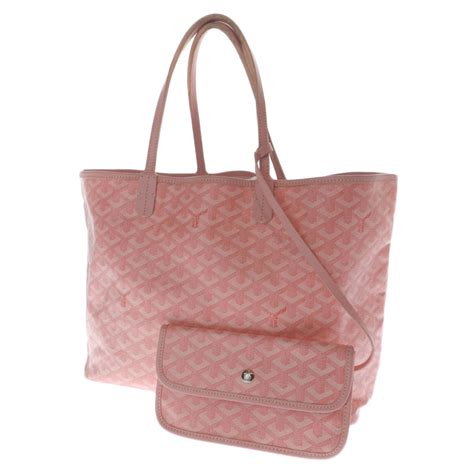 Goyard Pink Chevron Coated Canvas St. Louis PM Tote Bag